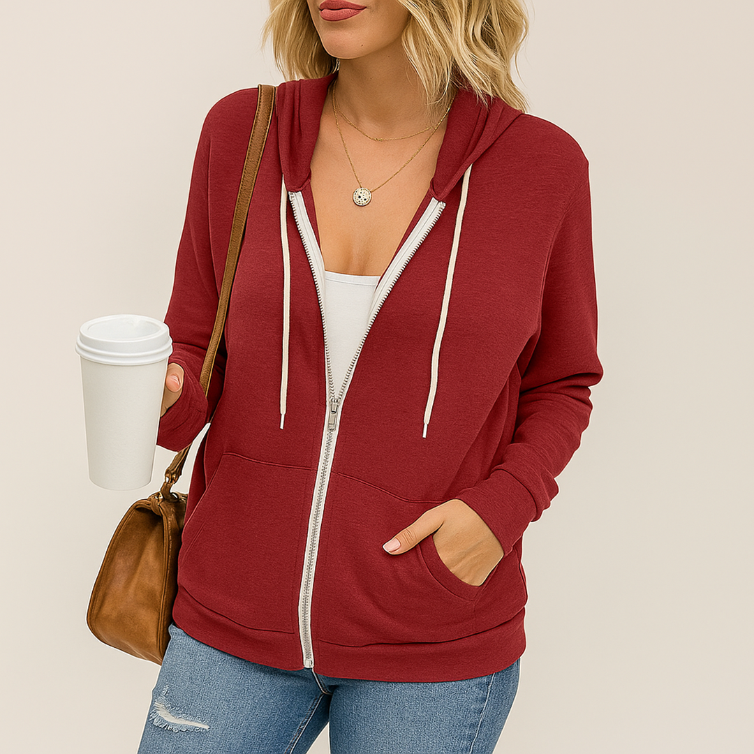 Damski Kardigan Z Kapturem | Z Zamkiem