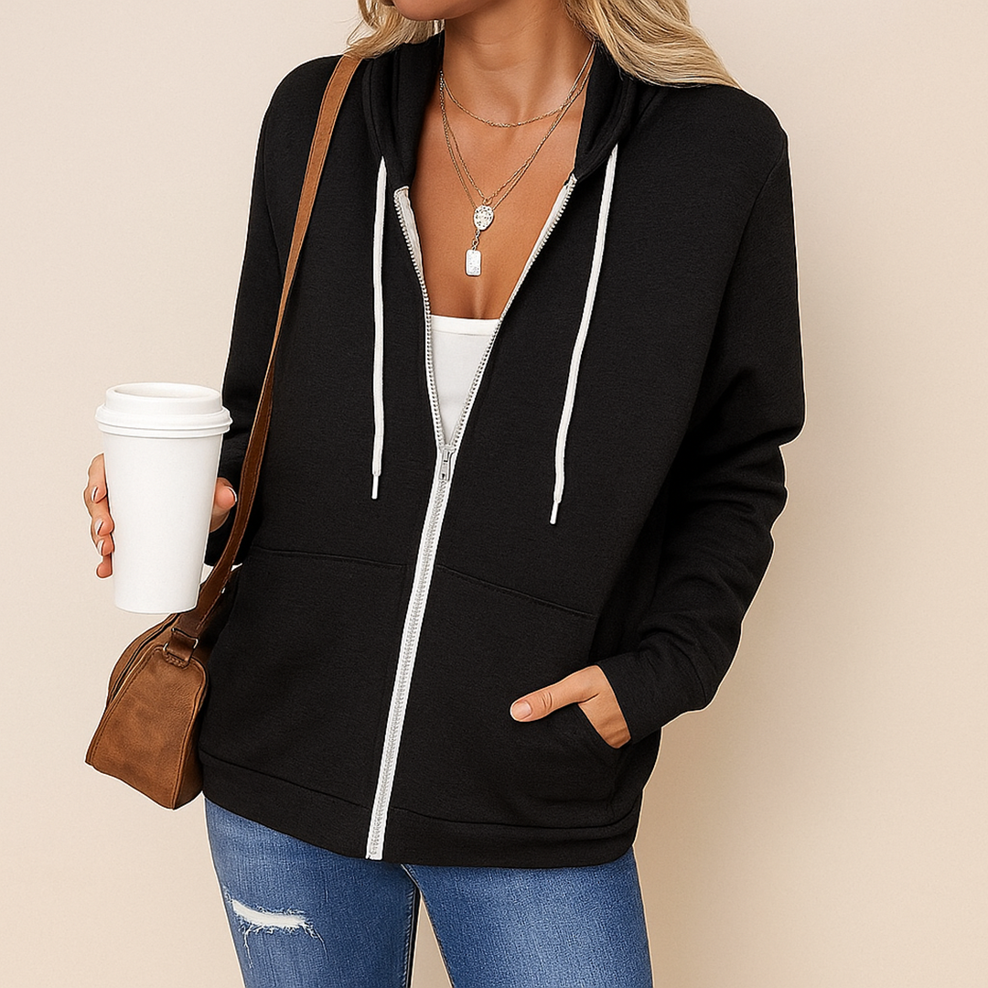 Damski Kardigan Z Kapturem | Z Zamkiem