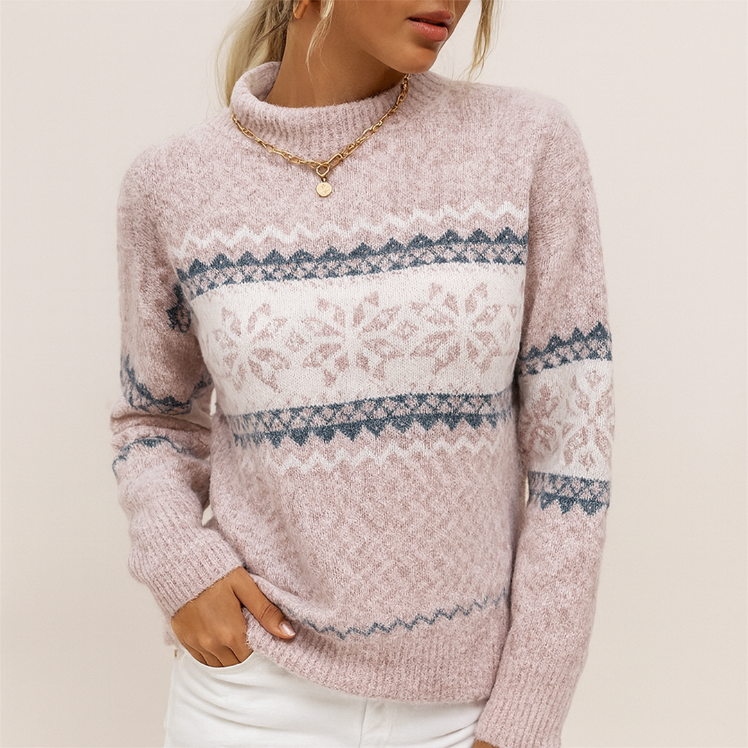 Damski Sweter Dzianinowy Z Długim Rękawem | Zima