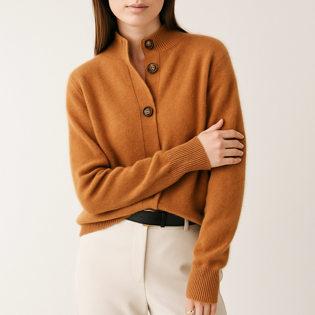 Damski Swobodny Kardigan Z Guzikami | Dzianinowy