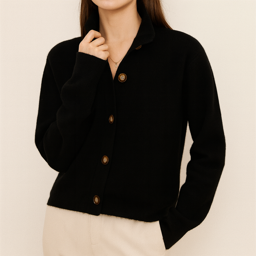 Damski Swobodny Kardigan Z Guzikami | Dzianinowy