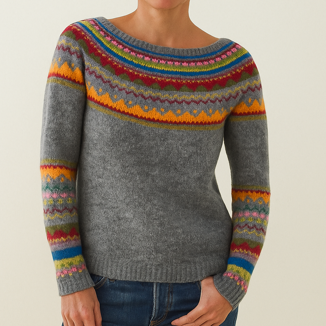 Damski Zimowy Sweter Dzianinowy | Długi Rękaw