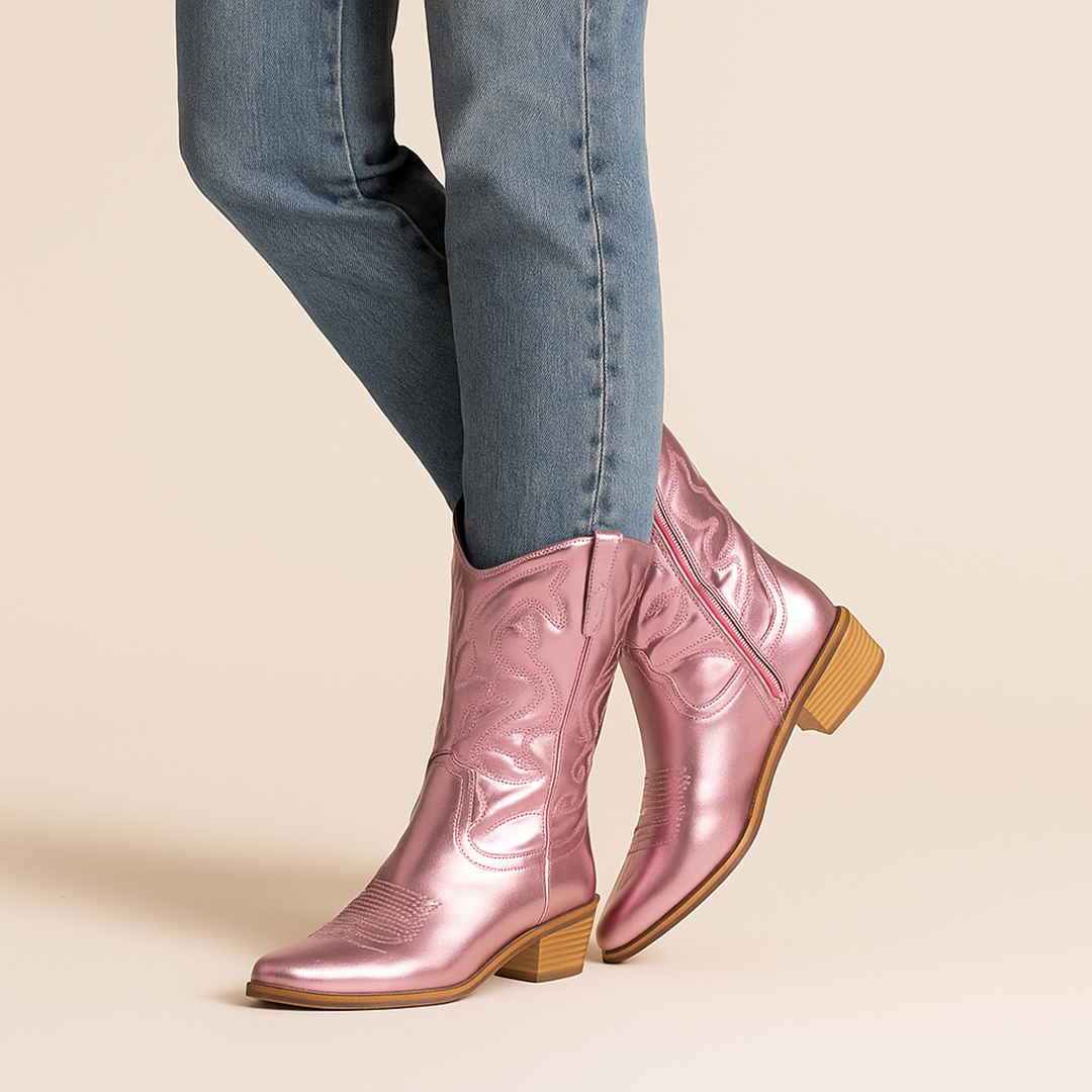 Damskie Kozaki Kowbojskie Z Zamkiem | Na Słupku