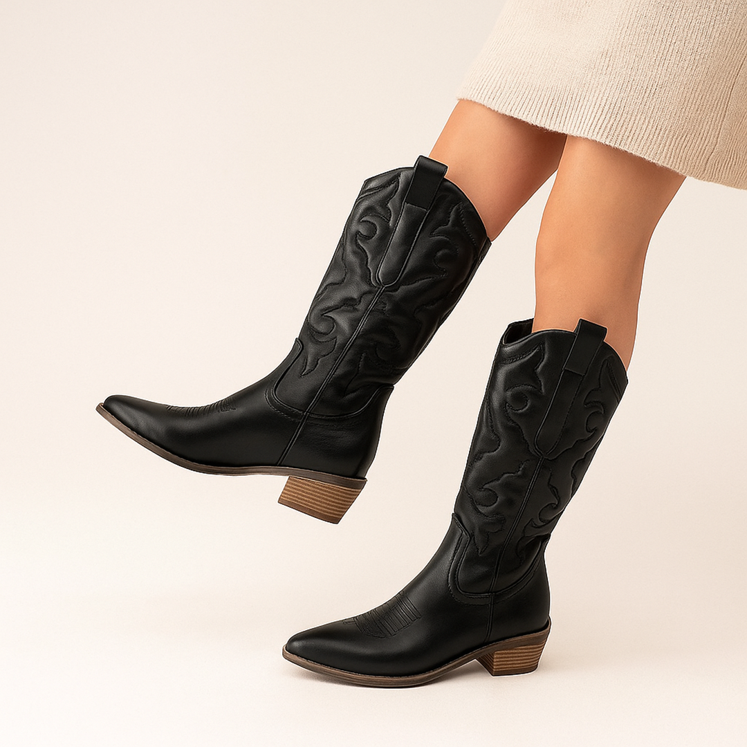 Damskie Kozaki Kowbojskie Z Zamkiem | Na Słupku