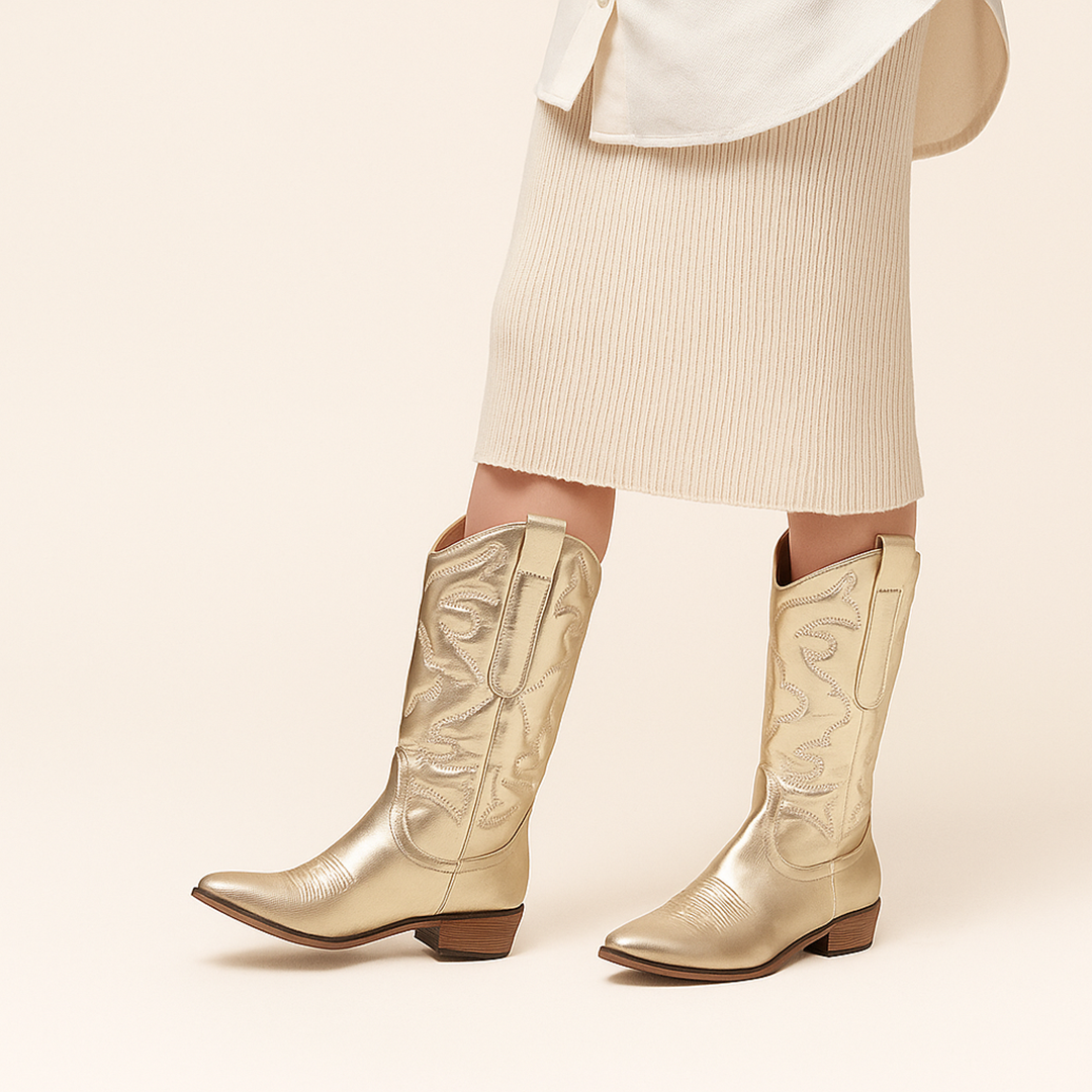 Damskie Kozaki Kowbojskie Z Zamkiem | Na Słupku