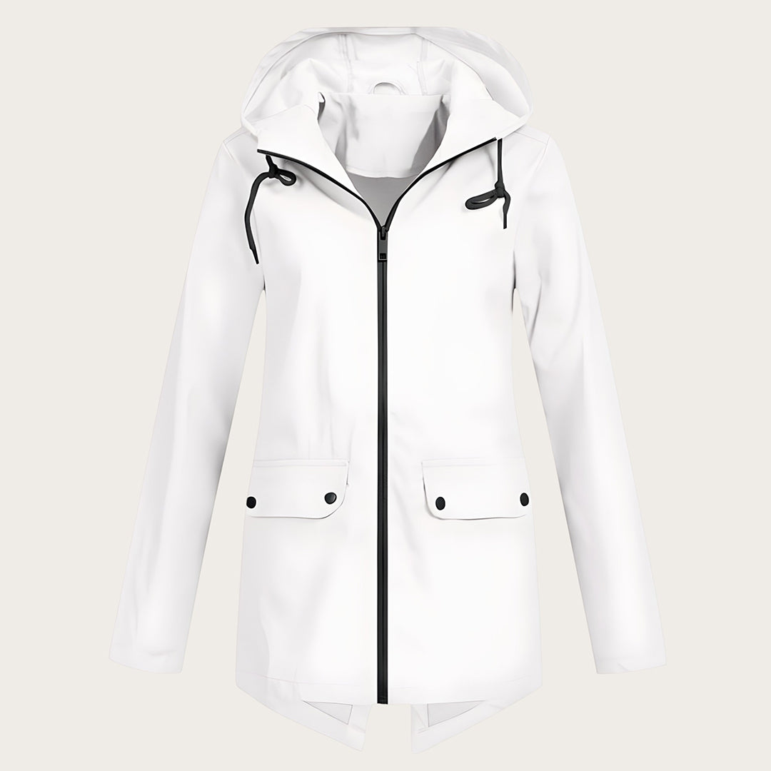 Damski Przeciwdeszczowy Płaszcz Z Kapturem | Długi