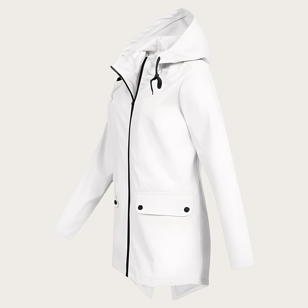 Damski Przeciwdeszczowy Płaszcz Z Kapturem | Długi