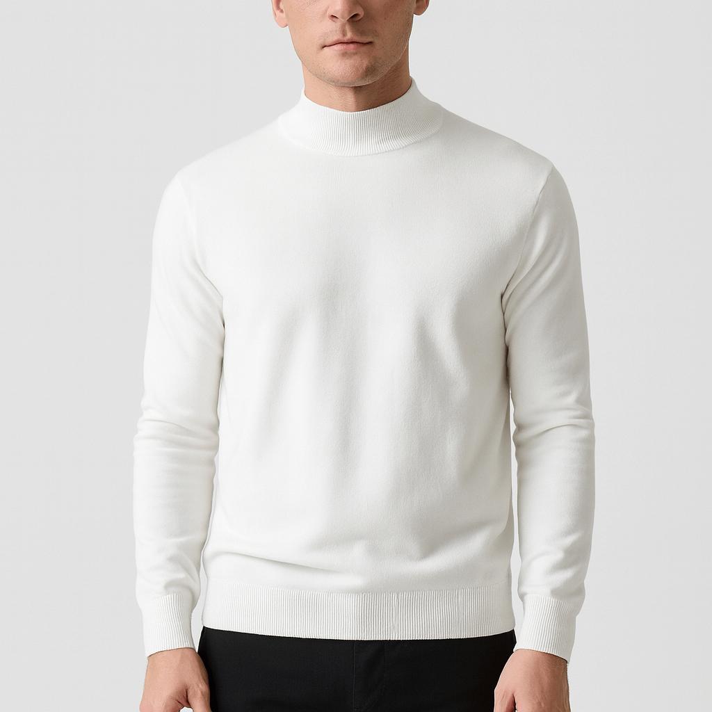 Golf z mieszanki bawełny, dopasowany do sylwetki – klasyczna odzież dzianinowa