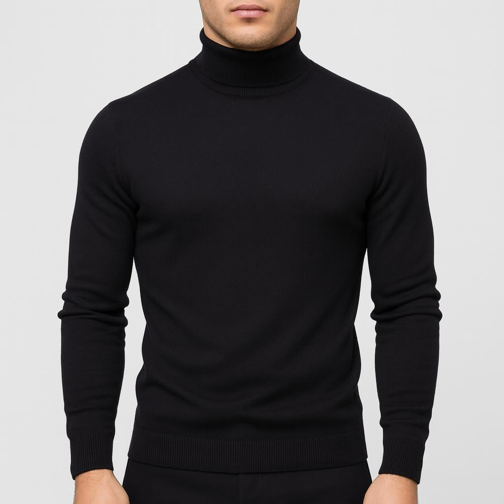 Miękki, oddychający golf z wełny merynosów – lekka formalna warstwa dla mężczyzn