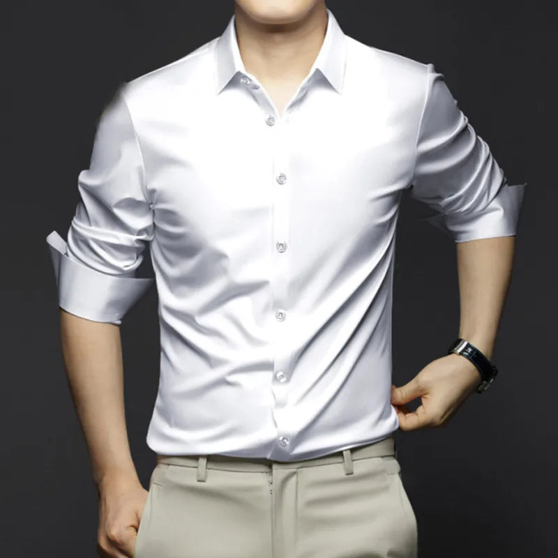 Elegancka jedwabna koszula biznesowa, idealna do formalnych stylizacji