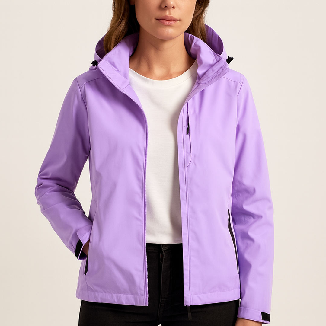 Damska Kurtka Przeciwdeszczowa Z Zamkiem | Z Kapturem