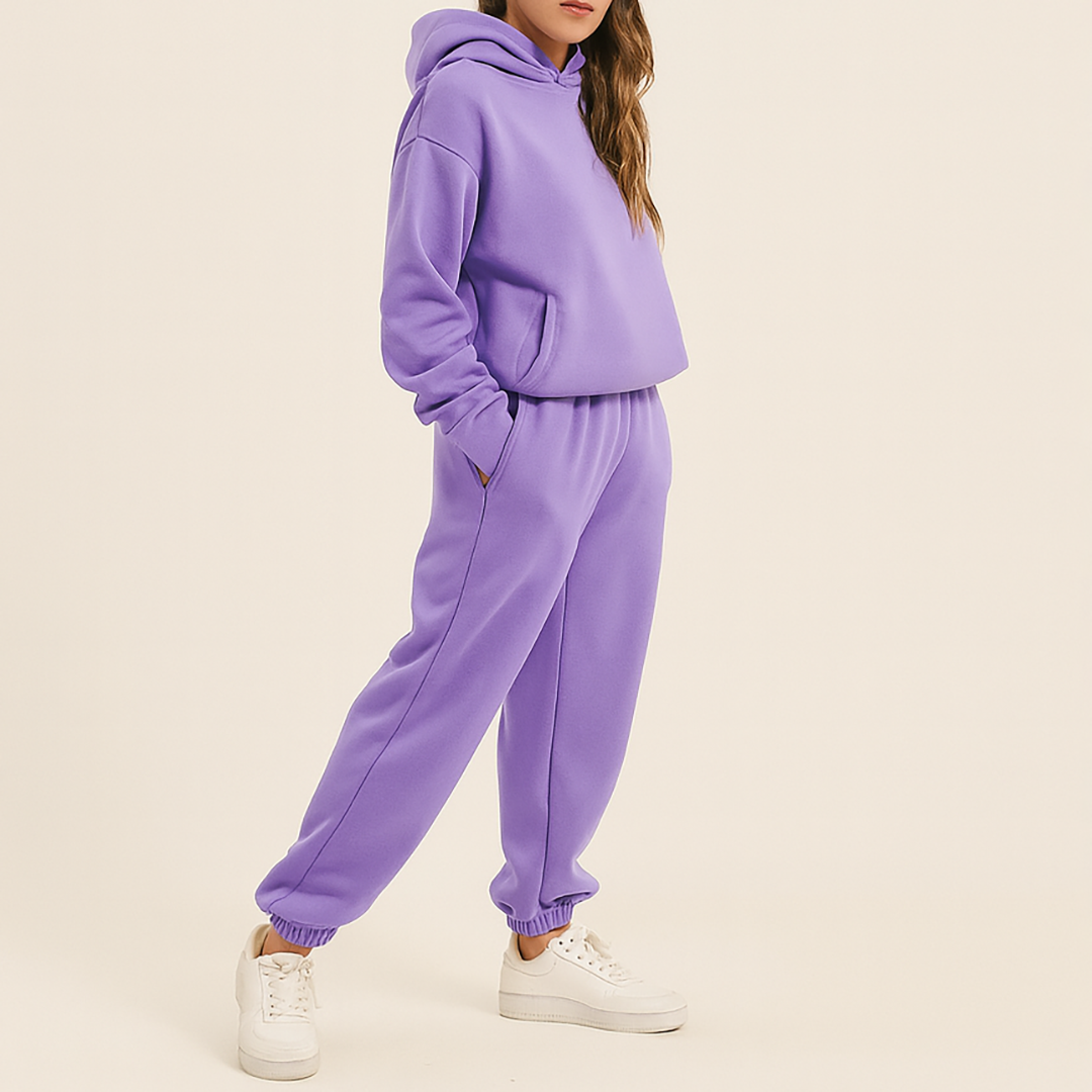 Damski Zestaw Bluza Z Kapturem I Spodnie Dresowe | Stylowy