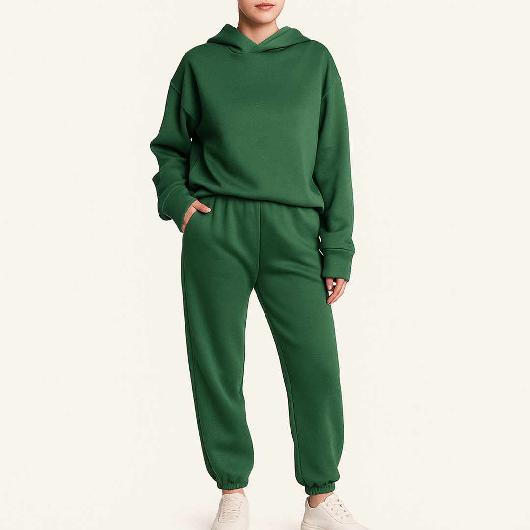 Damski Zestaw Bluza Z Kapturem I Spodnie Dresowe | Stylowy