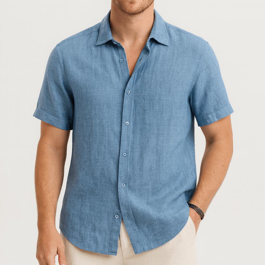 Klasyczna koszula męska z krótkim rękawem i zapięciem na guziki