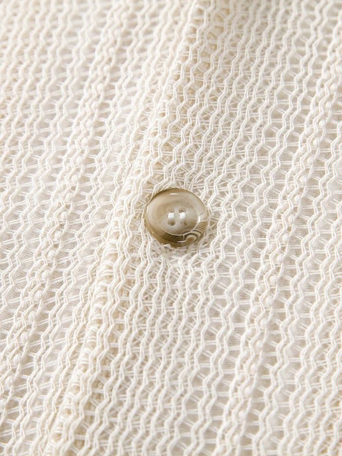 Komplet zestawy dzianinowej ażurowej koszuli i spodni ze ściągaczem