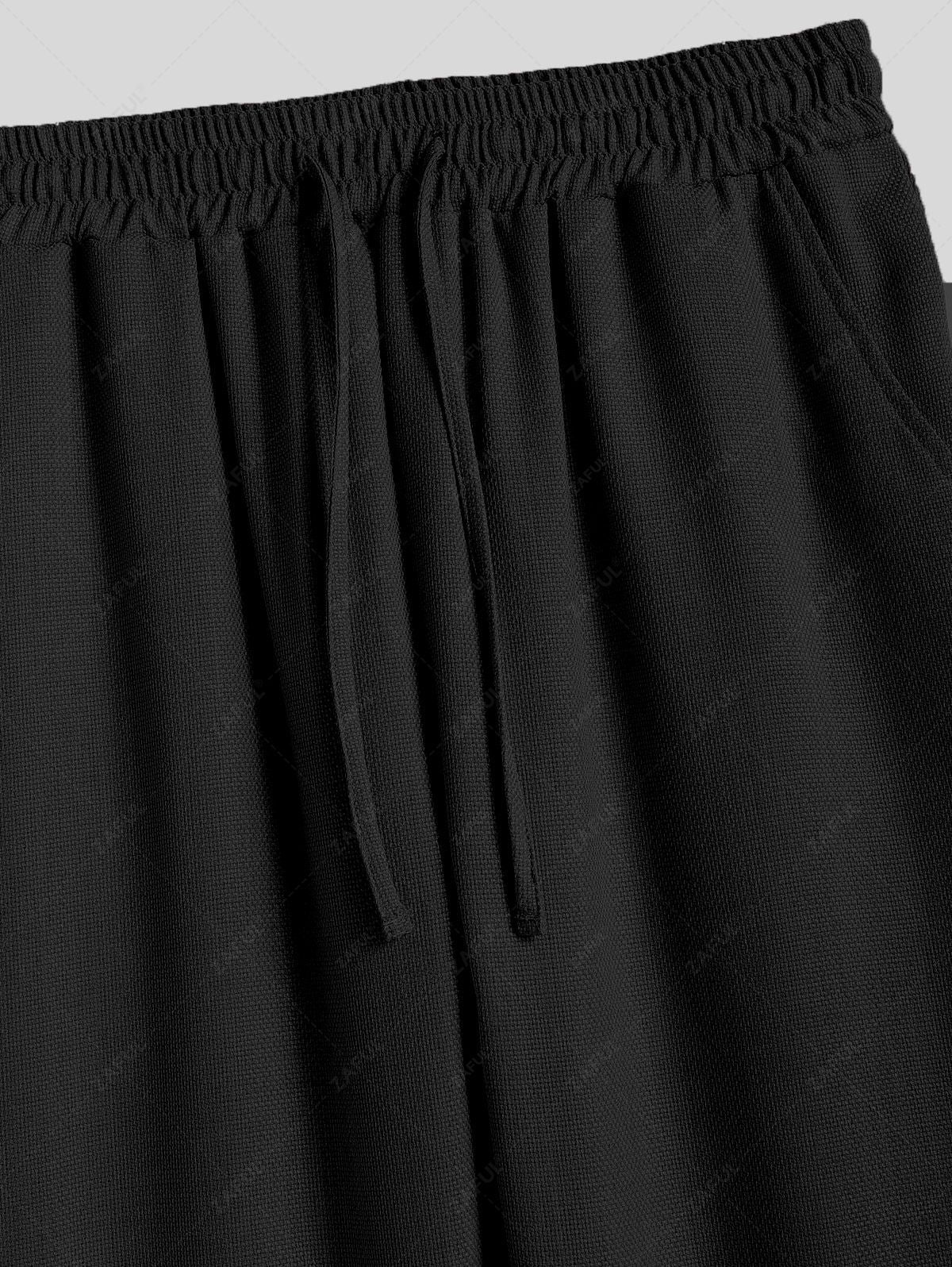 Koszula z krótkim rękawem zapinana na guziki i spodnie ze ściągaczem zestawy