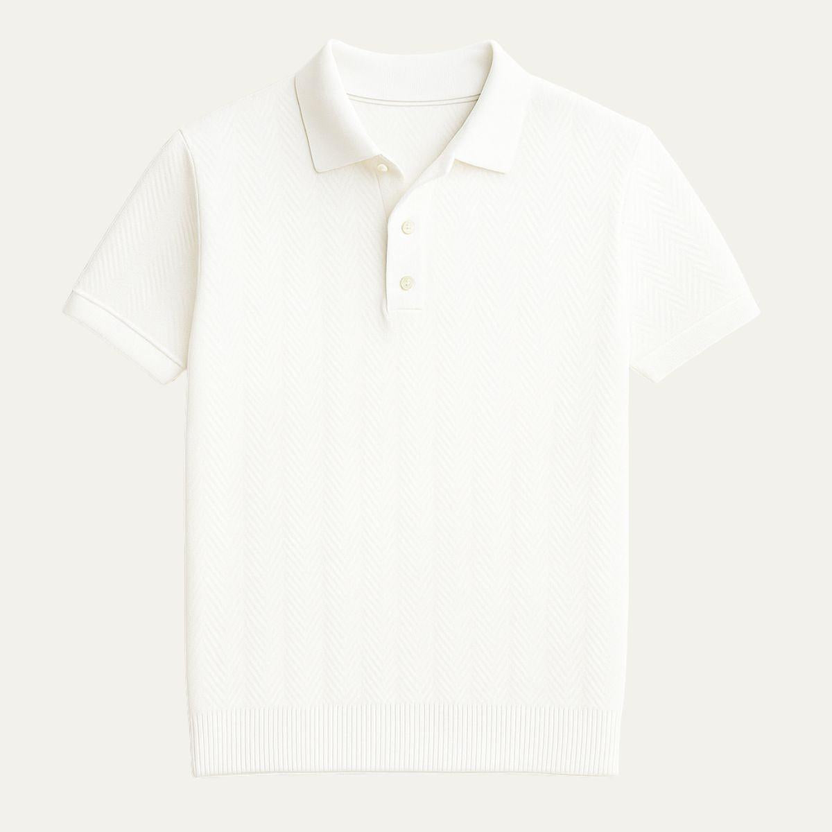 Koszulka polo z dzianiny żakardowej z bawełny w stylu vintage dla mężczyzn