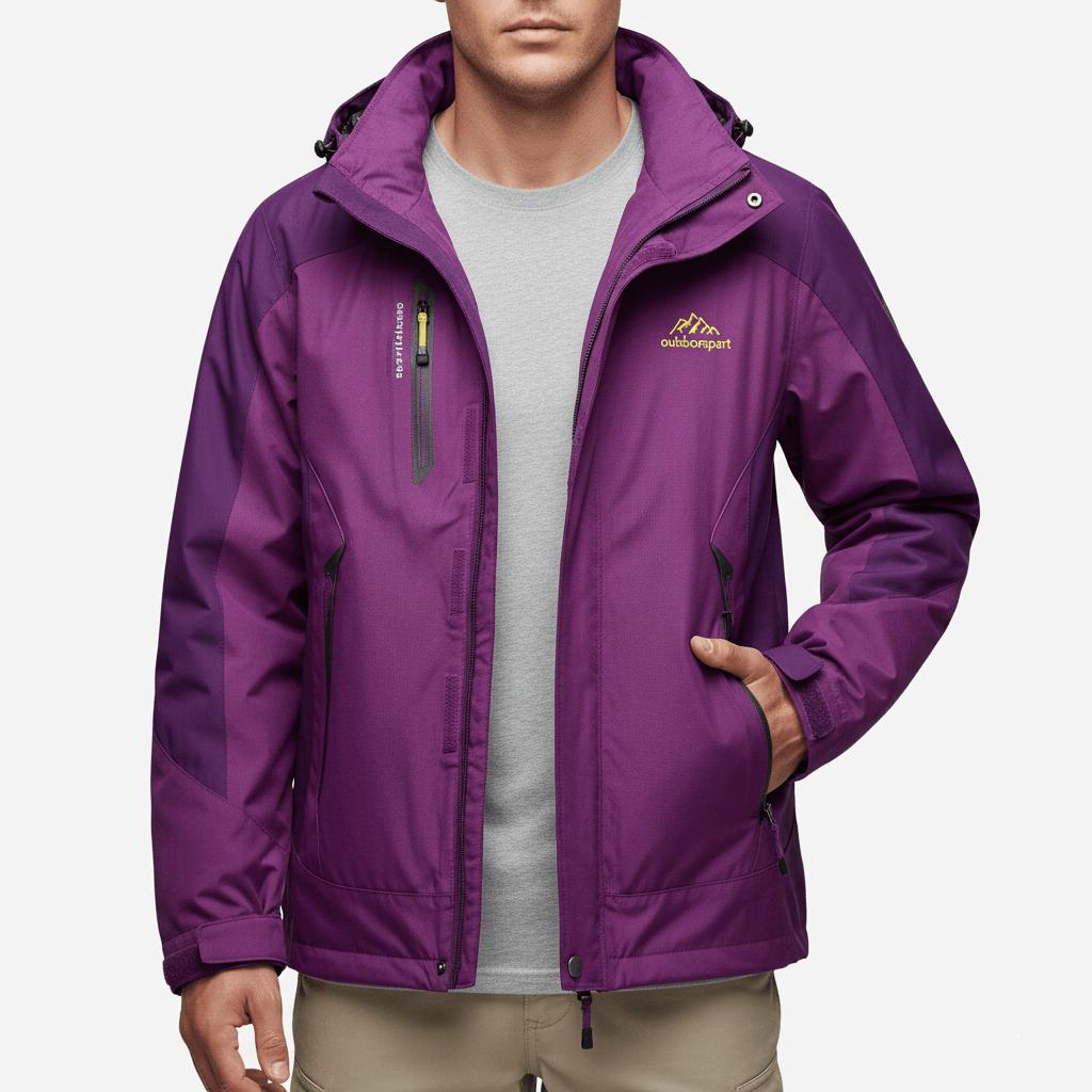 Kurtka outdoorowa wiatroszczelna, oddychająca i regulowana dla mężczyzn