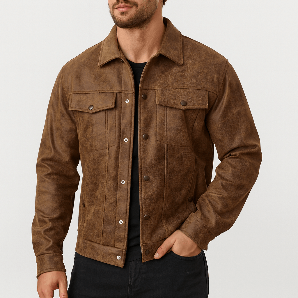 Kurtka skórzana premium wodoodporna dla mężczyzn – klasyczny, dopasowany krój