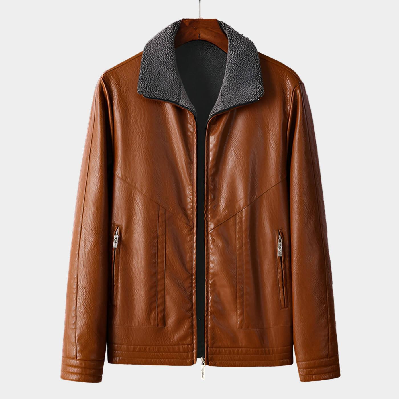 Kurtka skórzana z włoskiej skóry dla mężczyzn szyta na miarę – z podszewką z aksamitu