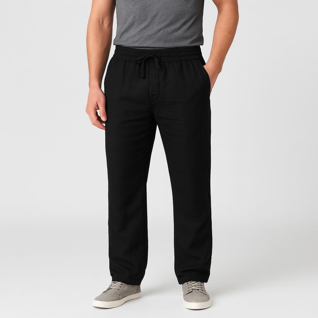 Lekkie i przewiewne spodnie lniane z gumką w pasie dla mężczyzn