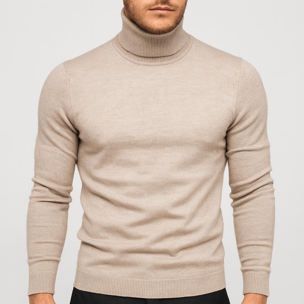 Miękki, oddychający golf z wełny merynosów – lekka formalna warstwa dla mężczyzn