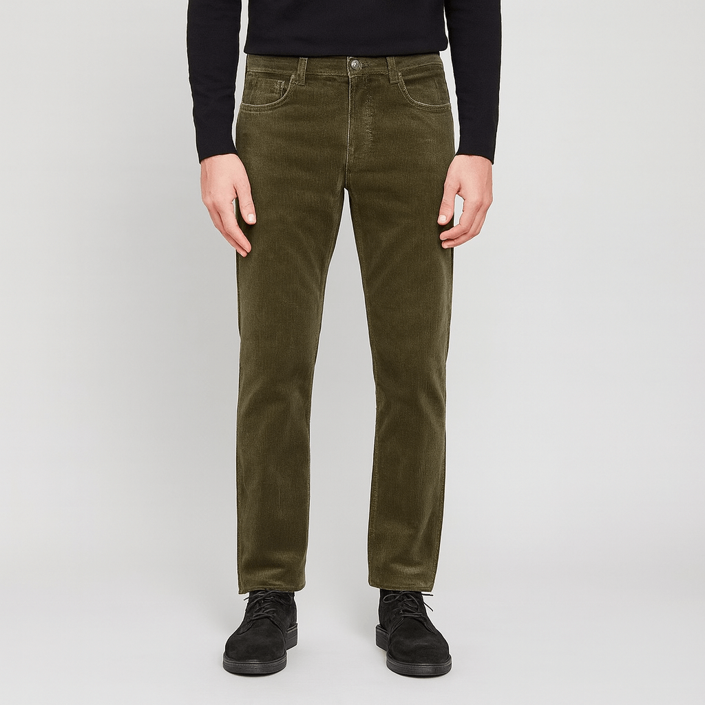 Elastyczne, stylowe spodnie sztruksowe