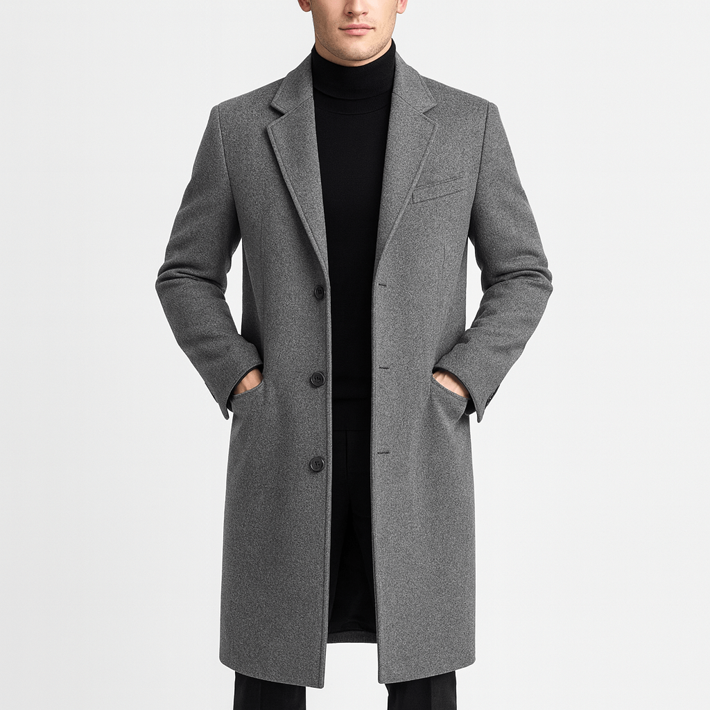 Elegancki wełniany płaszcz zimowy
