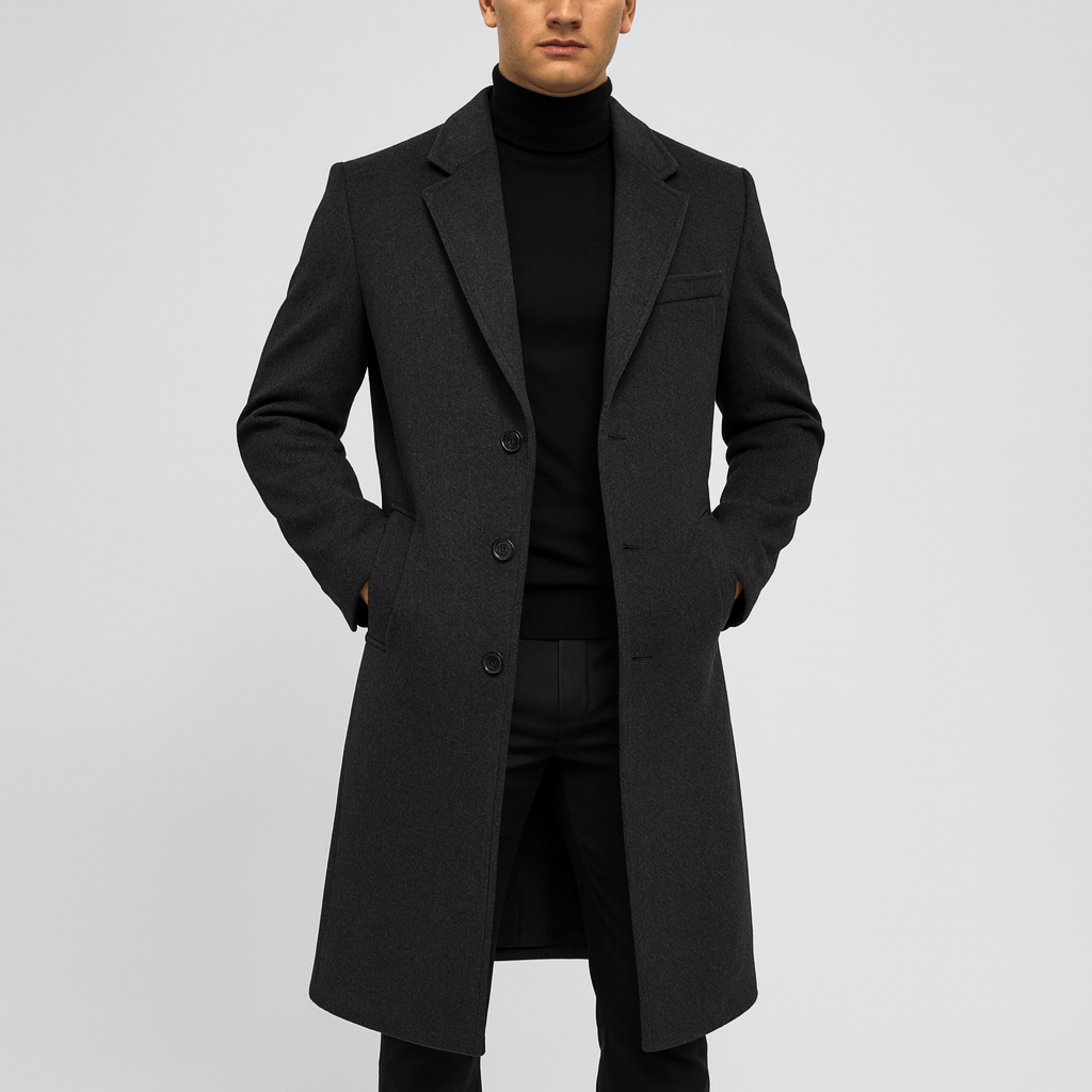 Elegancki wełniany płaszcz zimowy