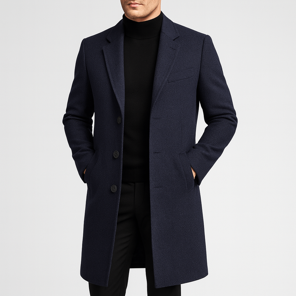 Elegancki wełniany płaszcz zimowy