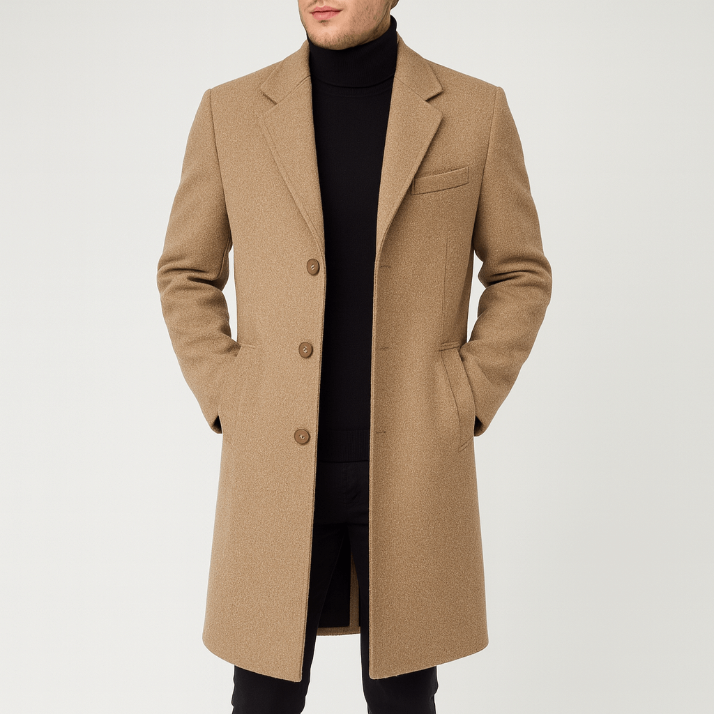 Elegancki wełniany płaszcz zimowy
