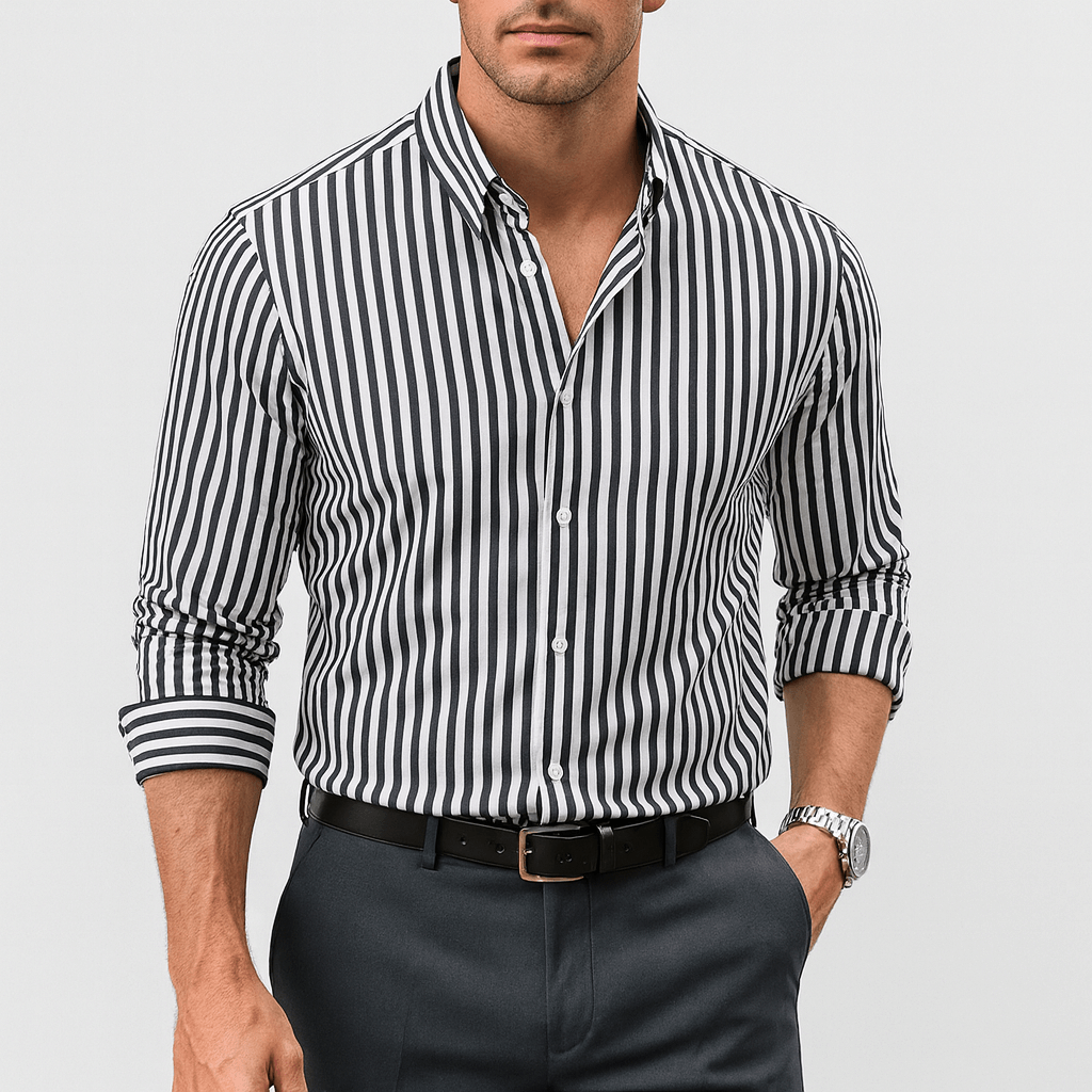 Klasyczna bawełniana koszula formalna w paski