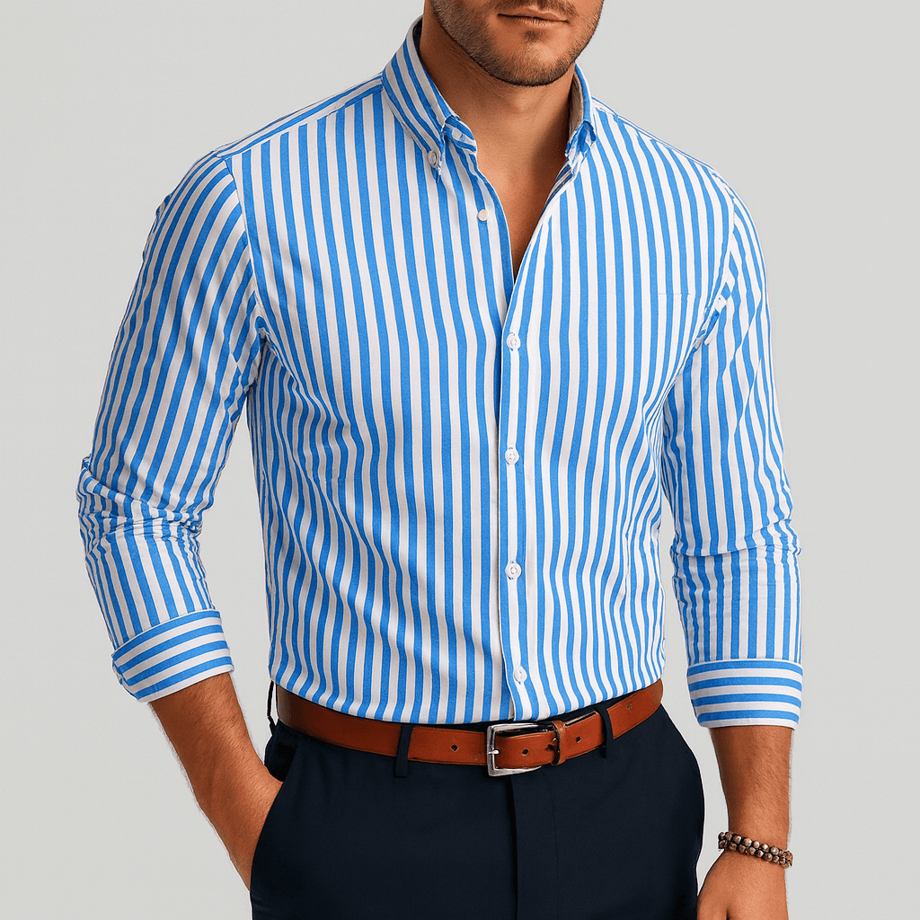 Klasyczna bawełniana koszula formalna w paski