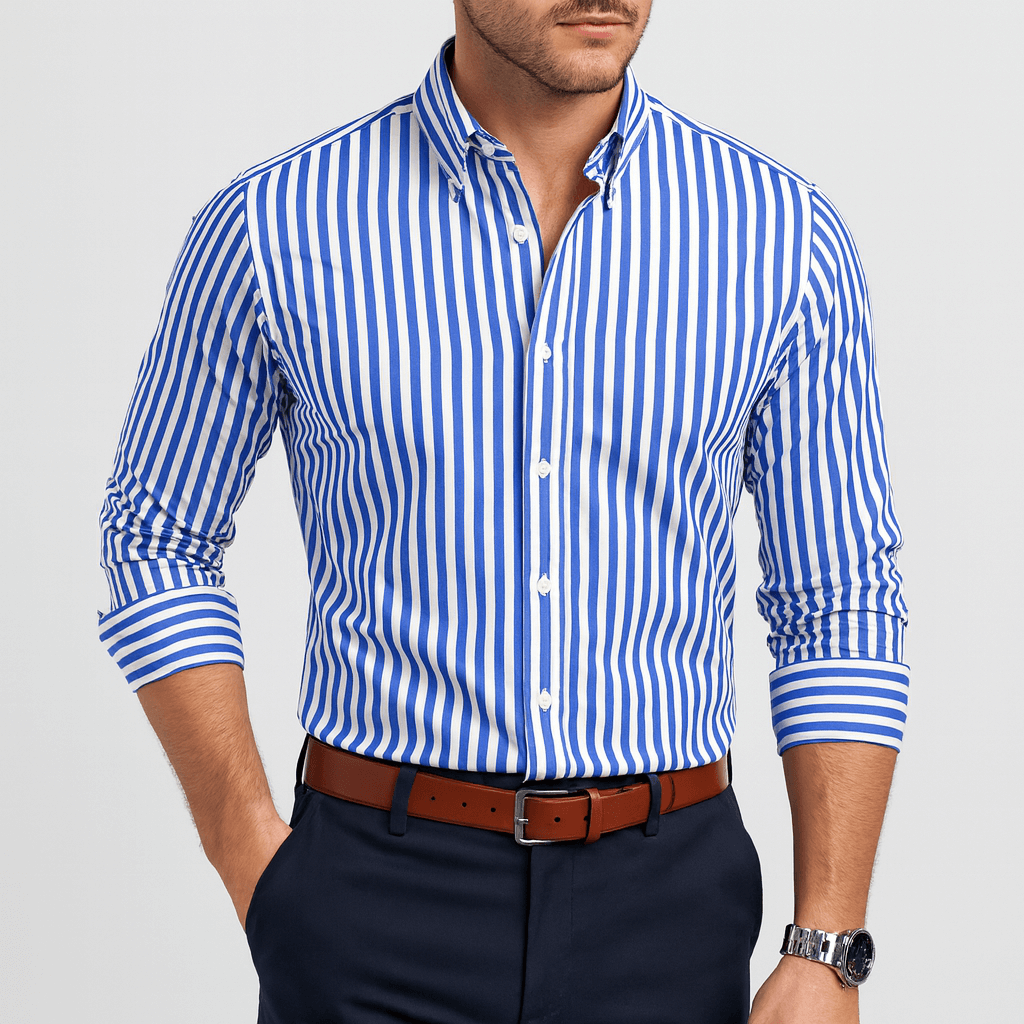 Klasyczna bawełniana koszula formalna w paski