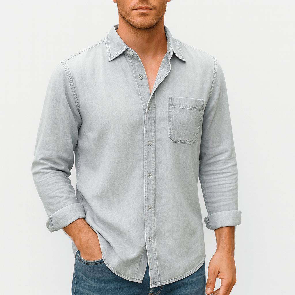 Klasyczna luźna dżinsowa koszula