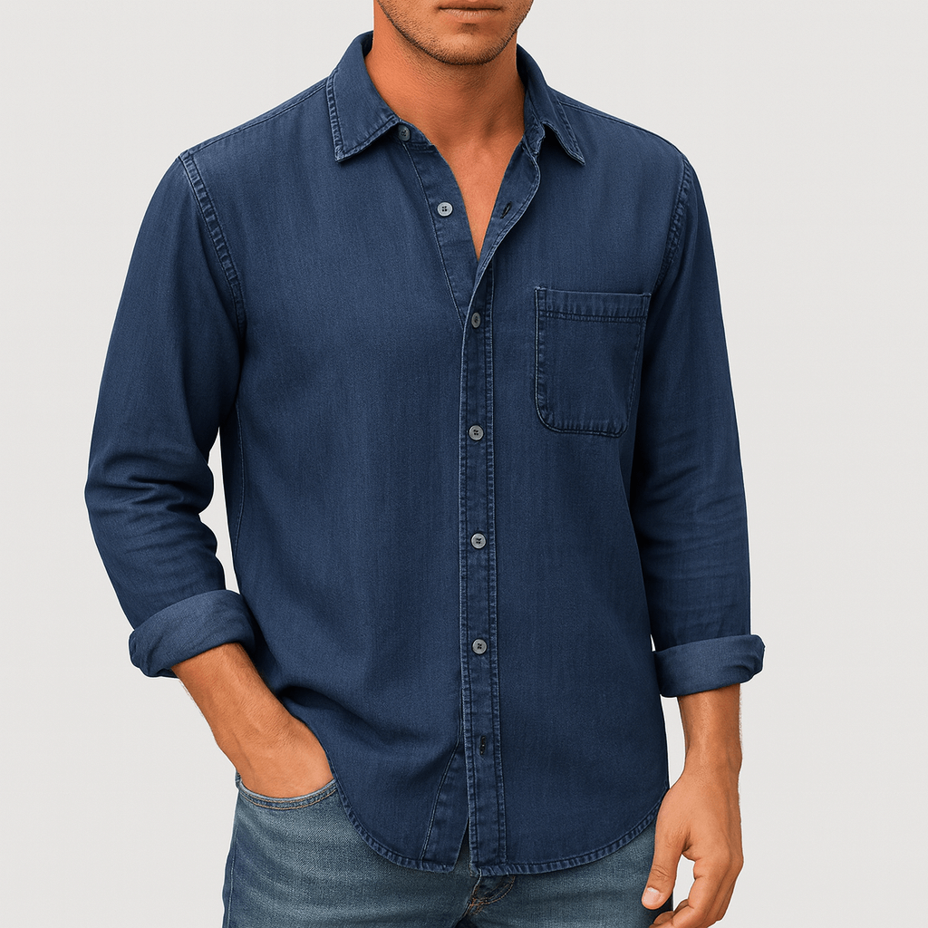 Klasyczna luźna dżinsowa koszula