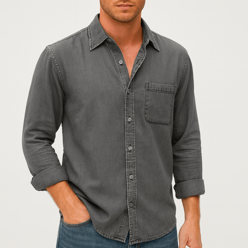 Klasyczna luźna dżinsowa koszula