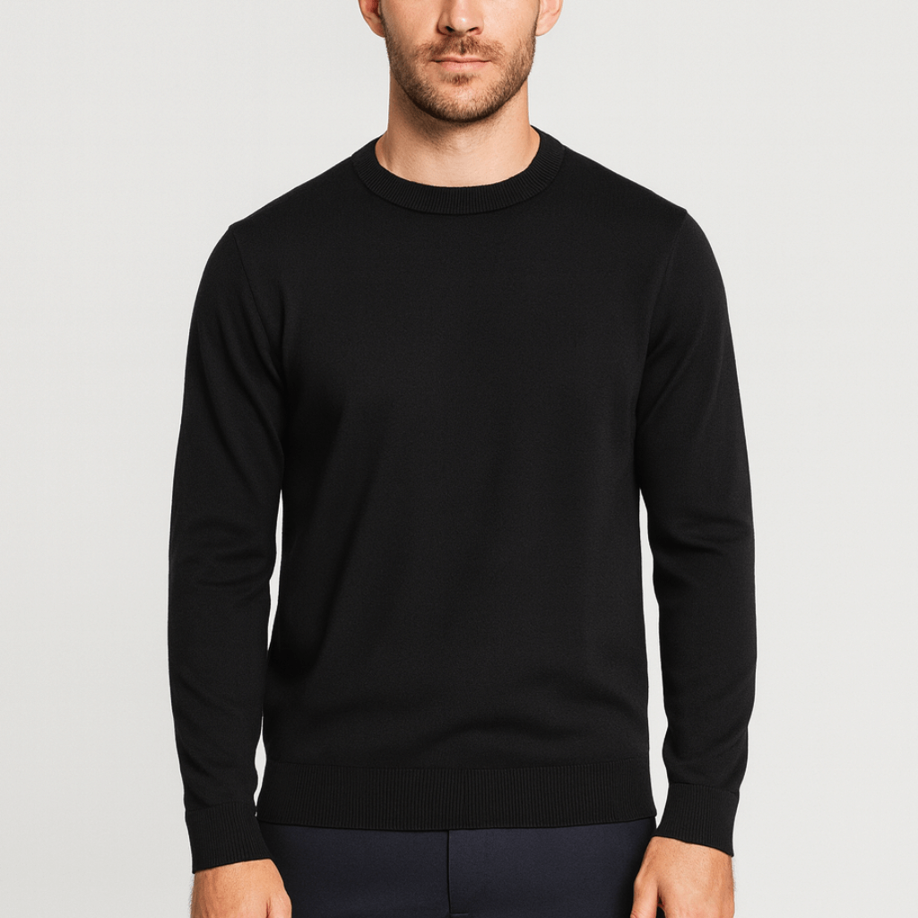 Klasyczny sweter z okrągłym dekoltem