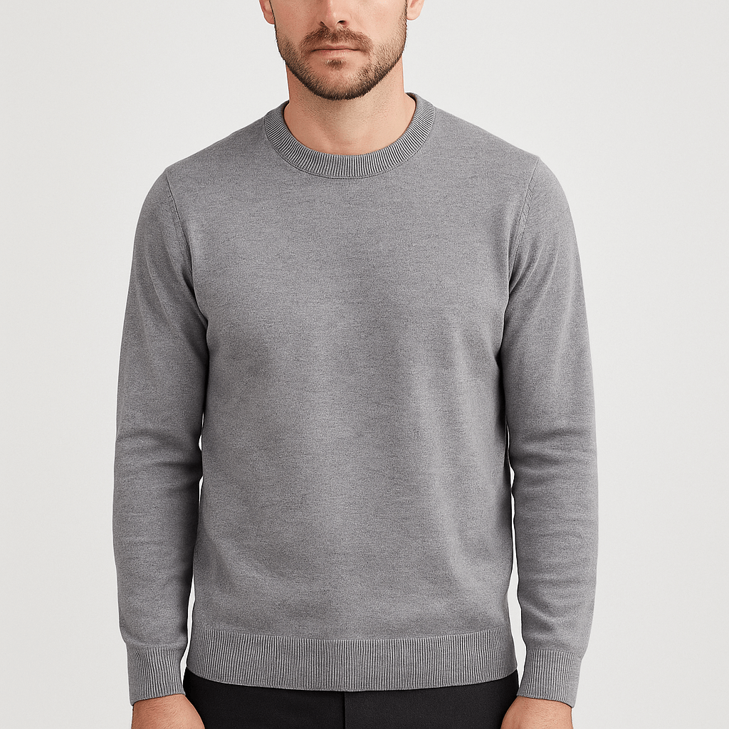 Klasyczny sweter z okrągłym dekoltem