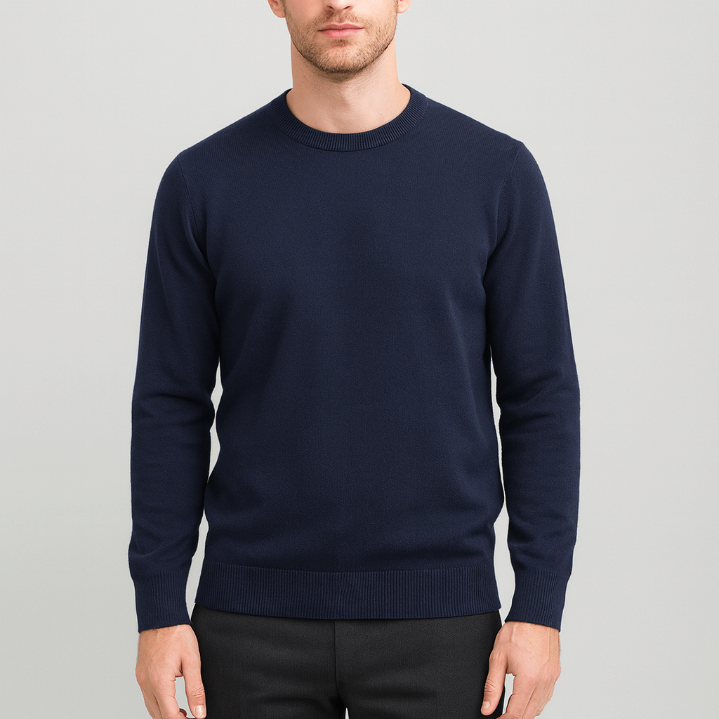 Klasyczny sweter z okrągłym dekoltem