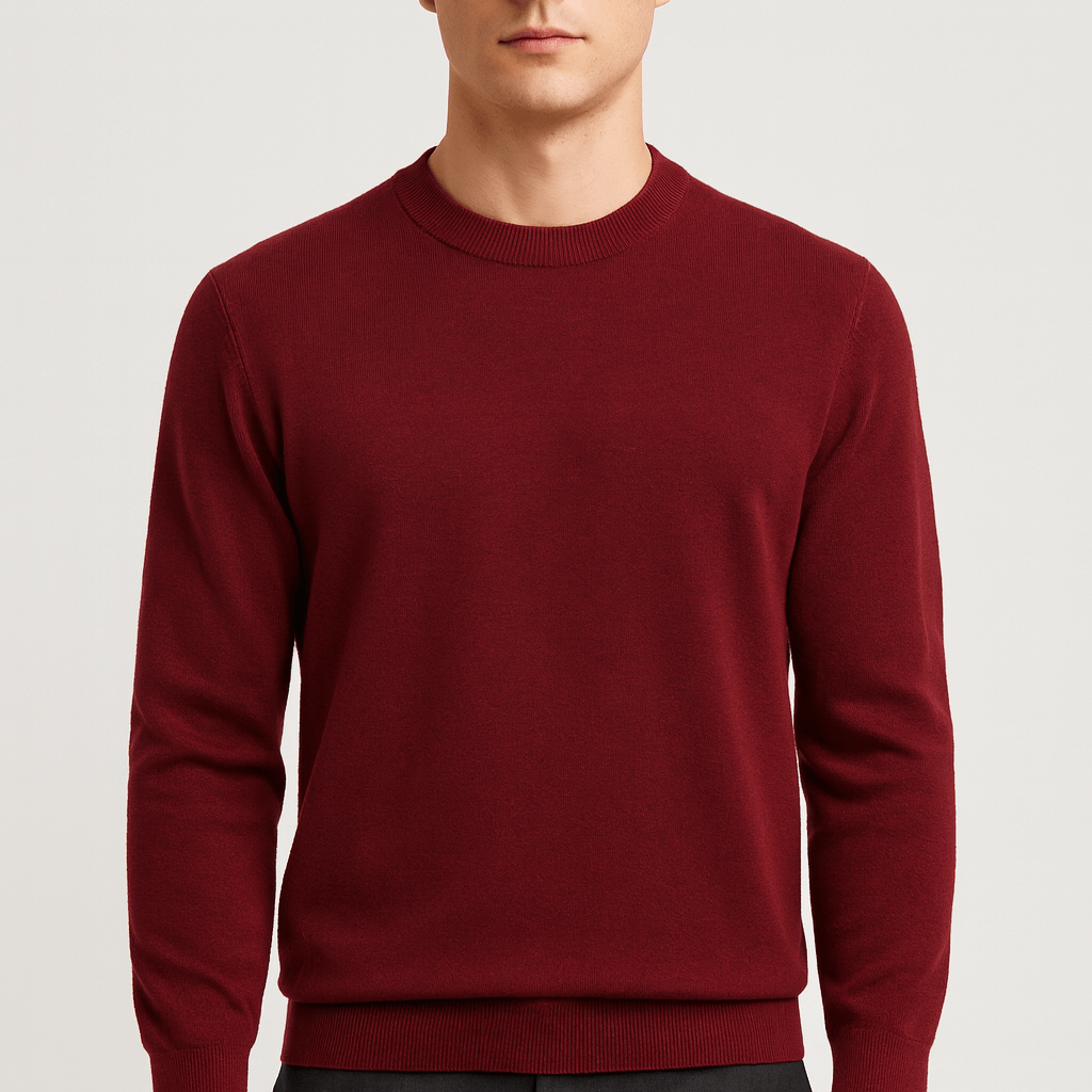 Klasyczny sweter z okrągłym dekoltem