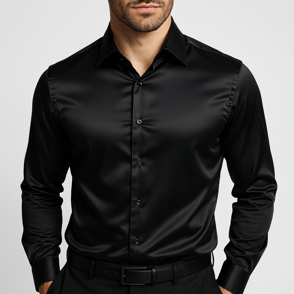 Koszula formalna z satyny o dopasowanym kroju