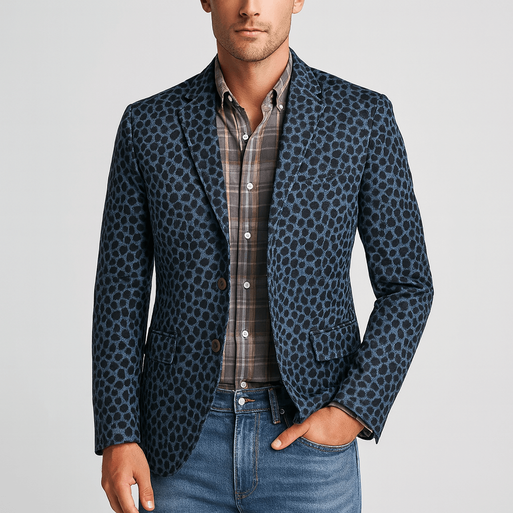 Marynarka z mieszanki bawełny z nadrukiem w panterkę