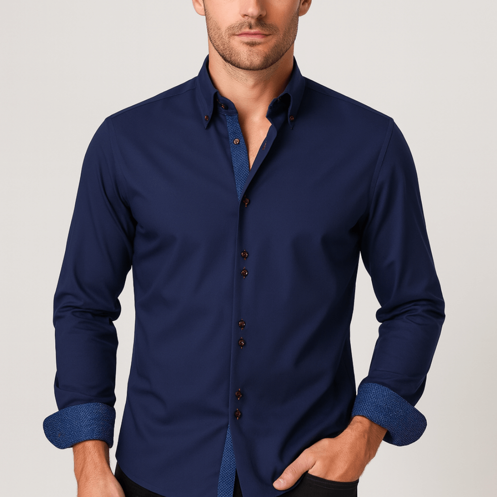 Oddychająca, dwurzędowa koszula formalna