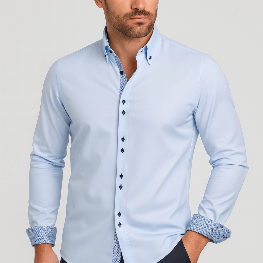 Oddychająca, dwurzędowa koszula formalna