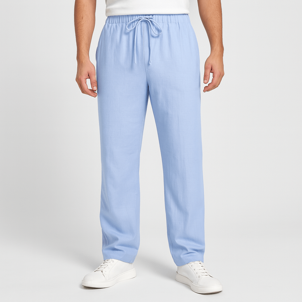 Oddychające spodnie dresowe z lnu i bawełny