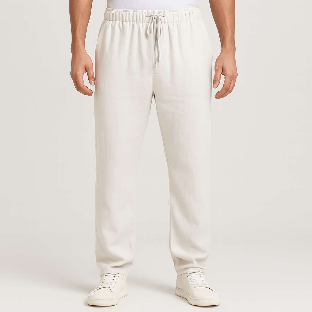 Oddychające spodnie dresowe z lnu i bawełny