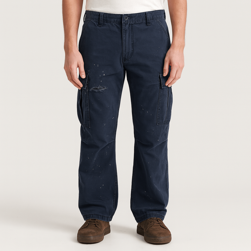 Spodnie z szerokimi nogawkami i dużymi kieszeniami