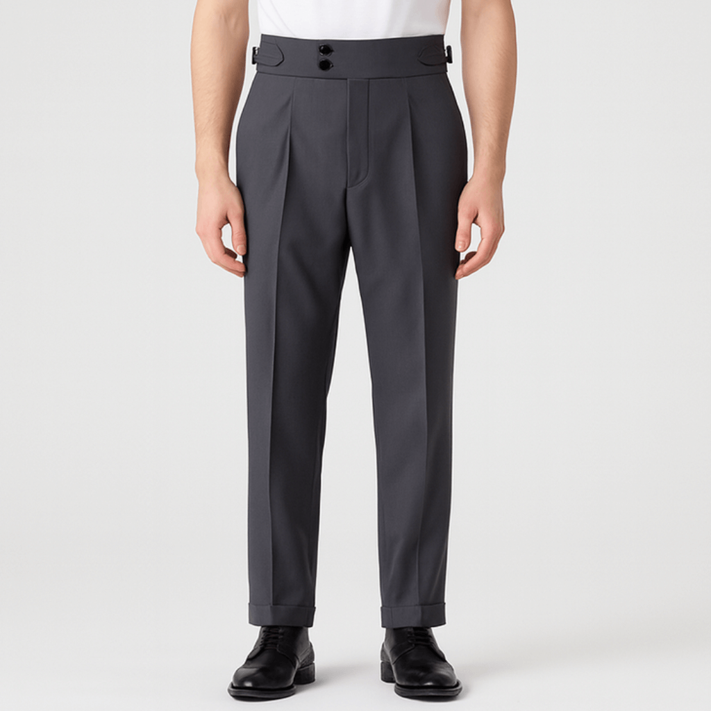 Spodnie ze stretchem i dopasowanym krojem