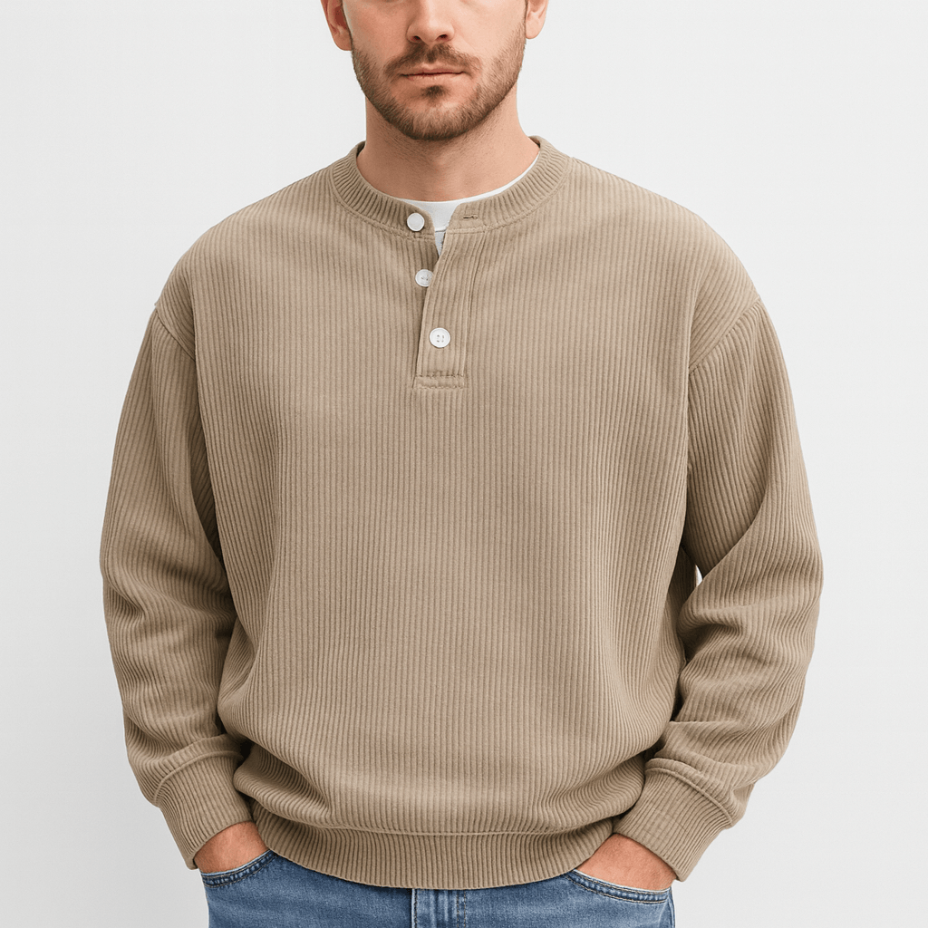 Stylowy pulower  z prążkowanego sztruksu